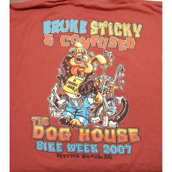 Bike Week Myrtle Beach 2007 The Dog House Broke Sticky Confused 2XL Gilden - Picture 3 of 12